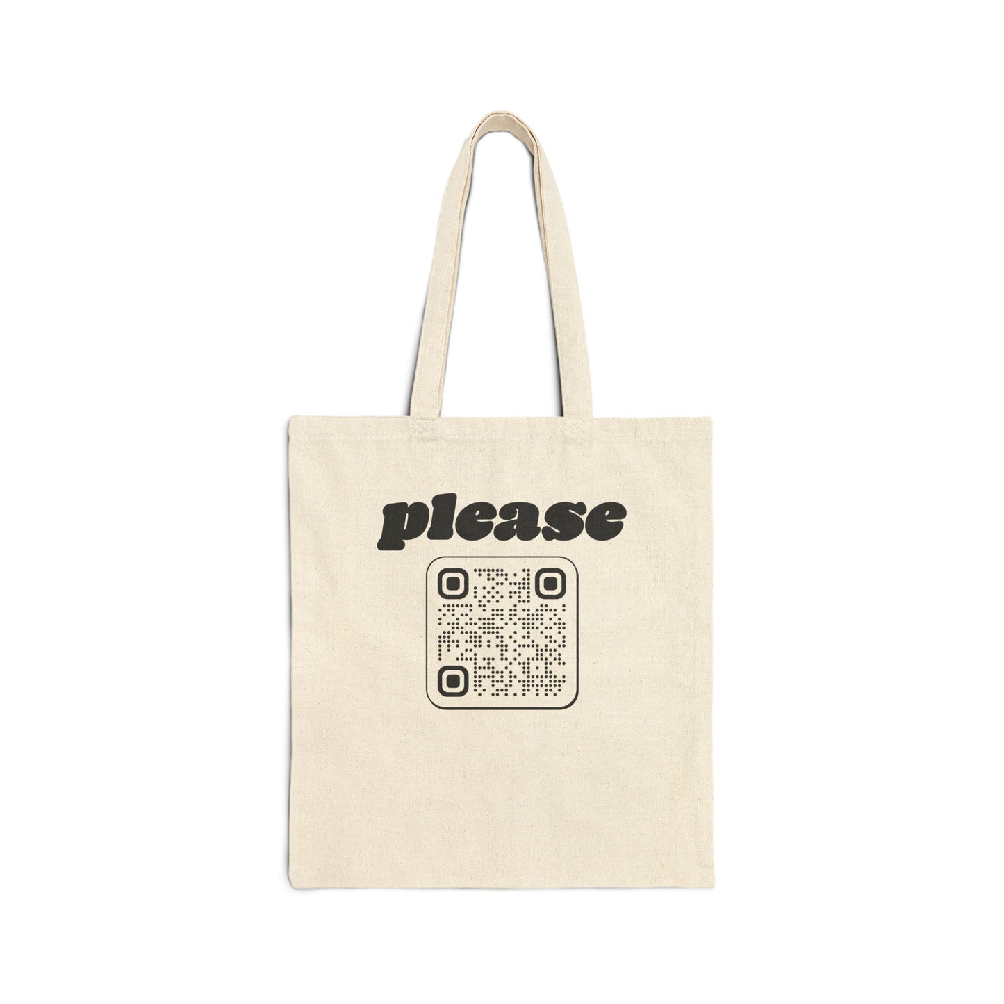 Please Tote Bag with Custom QR Code